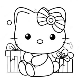 Adorable Hello Kitty With Christmas Gifts Coloring Page 124125-58380