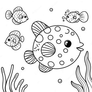 Cute Puffer Fish Underwater Coloring Page 124200 58428