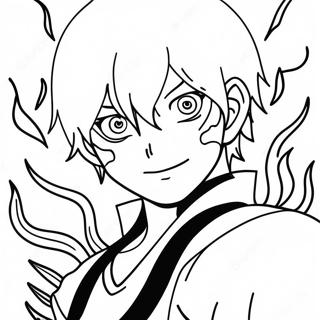 Todoroki With Flames Coloring Page 124252-58465