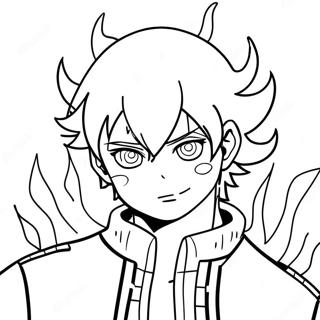 Todoroki With Flames Coloring Page 124252-58466