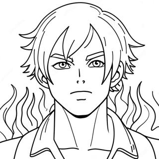 Todoroki With Flames Coloring Page 124252 58468