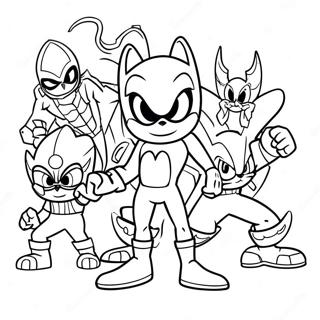 Sonic Spiderman Fighting Villains Coloring Page 124281-58500