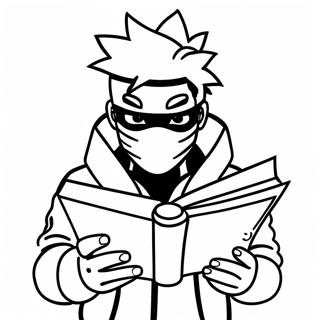 Kakashi Hatake Reading A Book Coloring Page 124357-58556