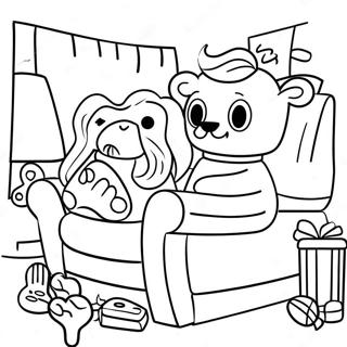 Cozy Movie Night Coloring Page 124433-58608