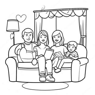 Family Movie Night Coloring Page 124435-58615