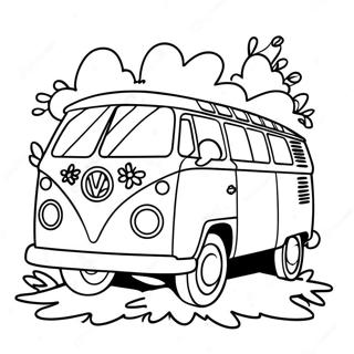Groovy Hippie Van Coloring Page 124536-58687