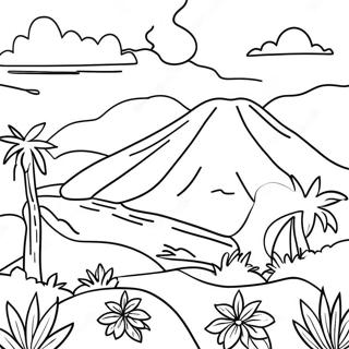 Colorful El Salvador Landscape Coloring Page 124715-58825