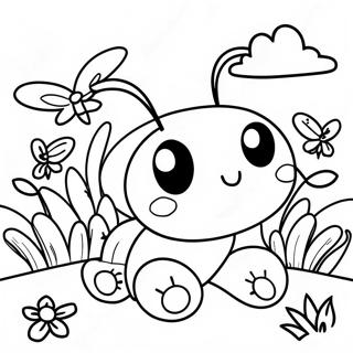 Cute Buggy Huggy In The Garden Coloring Page 124793-58886