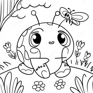 Cute Buggy Huggy In The Garden Coloring Page 124793 58888