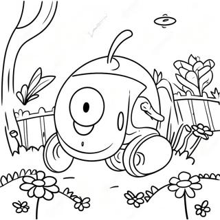 Adventurous Buggy Huggy Exploring The Garden Coloring Page 124795-58893