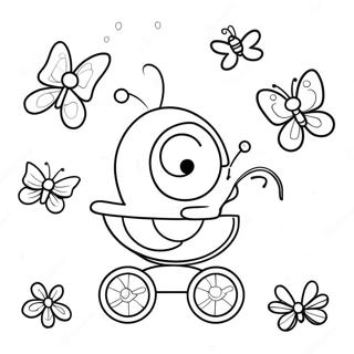 Buggy Huggy With Colorful Butterflies Coloring Page 124796-58898