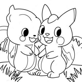 Detailed Pokemon Battle Scene Coloring Page 124822 58919