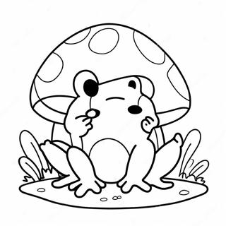 Cute Mushroom Frog Coloring Pages