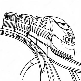 Colorful Roller Coaster Train Coloring Page 124899-58974