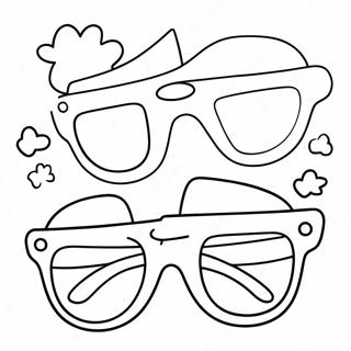Cute Preppy Summer Sunglasses Coloring Page 124998-59047