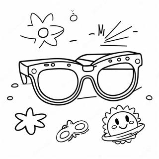 Cute Preppy Summer Sunglasses Coloring Page 124998-59048