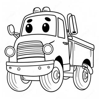 Cute Tow Truck With A Smile Coloring Page 125154 59168
