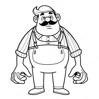 Hello Neighbor Sneaky Character Coloring Page 125231-59225