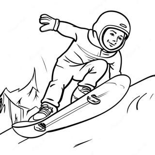 Cool Snowboarder In Action Coloring Page 125308-59285