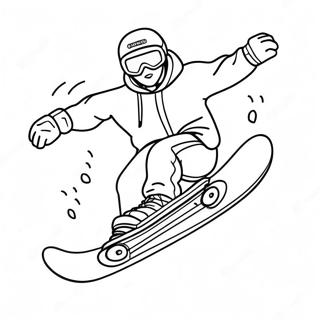 Cool Snowboarder In Action Coloring Page 125308-59286