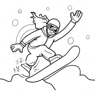 Adventurous Snowboarder Jumping Coloring Page 125309 59289