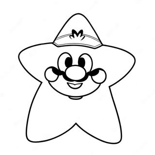 Happy Mario Star Coloring Page | Coloring-Pages.com