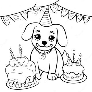 Dog Birthday Coloring Pages