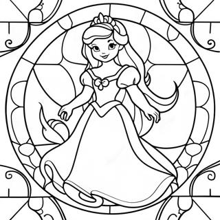 Colorful Disney Princess Stained Glass Coloring Page 125823-59685