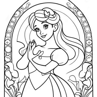 Colorful Disney Princess Stained Glass Coloring Page 125823-59686