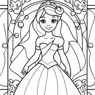 Colorful Disney Princess Stained Glass Coloring Page 125823-59687