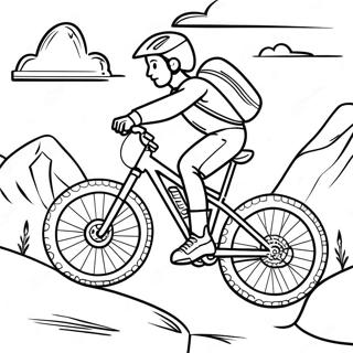 Adventurous Mountain Biker Coloring Page 125953-59785