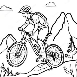 Adventurous Mountain Biker Coloring Page 125953-59786