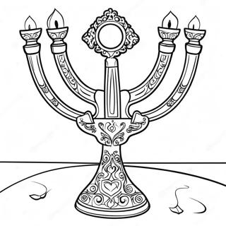 Beis Hamikdash With Golden Menorah Coloring Page 126109 59909