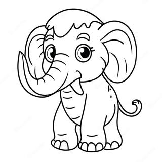 Cute Woolly Mammoth Coloring Page 126186-59965