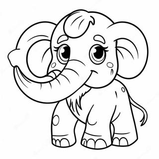 Cute Woolly Mammoth Coloring Page 126186-59966