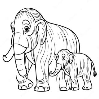 Woolly Mammoth Family Coloring Page 126188 59973
