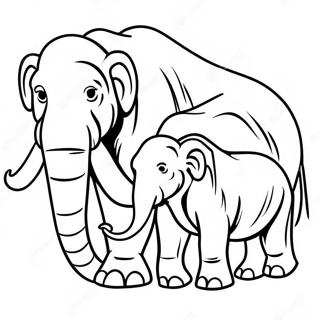Woolly Mammoth Family Coloring Page 126188 59974