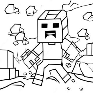 Minecraft Steve Mining For Diamonds Coloring Page 126238-60011
