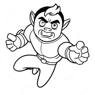 Beast Boy In Action Coloring Page 126340-60088