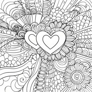 Psychedelic Love Pattern Coloring Page 126418-60152