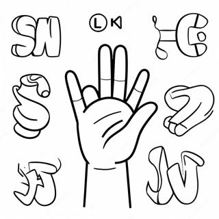 Sign Language Alphabet Coloring Pages