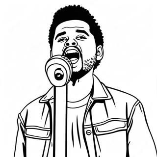 The Weeknd Singing Into A Microphone Coloring Page 126472 60200