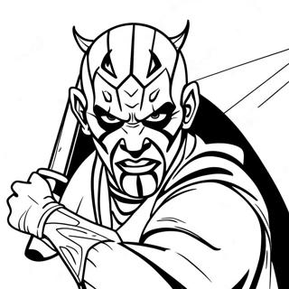 Darth Maul With Double Lightsaber Coloring Page 126521-60227