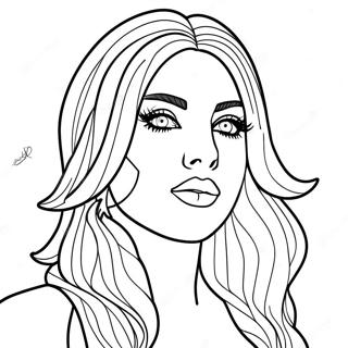 Lady Gaga With Colorful Hair Coloring Page 126600 60294
