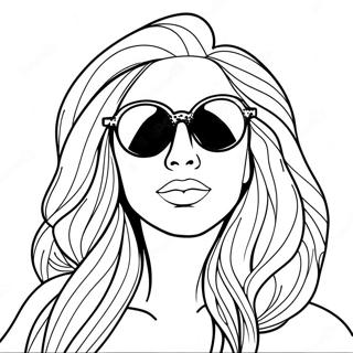 Lady Gaga With Iconic Sunglasses Coloring Page 126601 60299