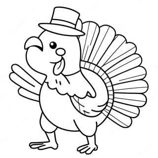 Funny Turkey Dancing Coloring Page 126678-60355