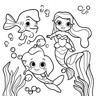 Ariel And Friends Underwater Coloring Page 126728-60388
