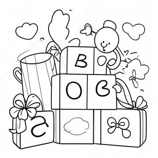 Whimsical Baby Shower Abc Blocks Coloring Page 126757 60420
