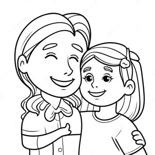 Caring Family Hug Coloring Page 126782 60435