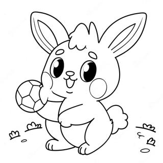 Cute Scorbunny Playing With Ball Coloring Page 126858-60485